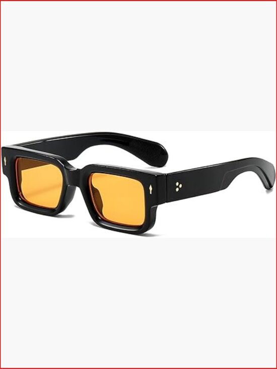 Thick Frame Square Sunglasses Chunky Rectangle UV400 Protection Unisex main image 6